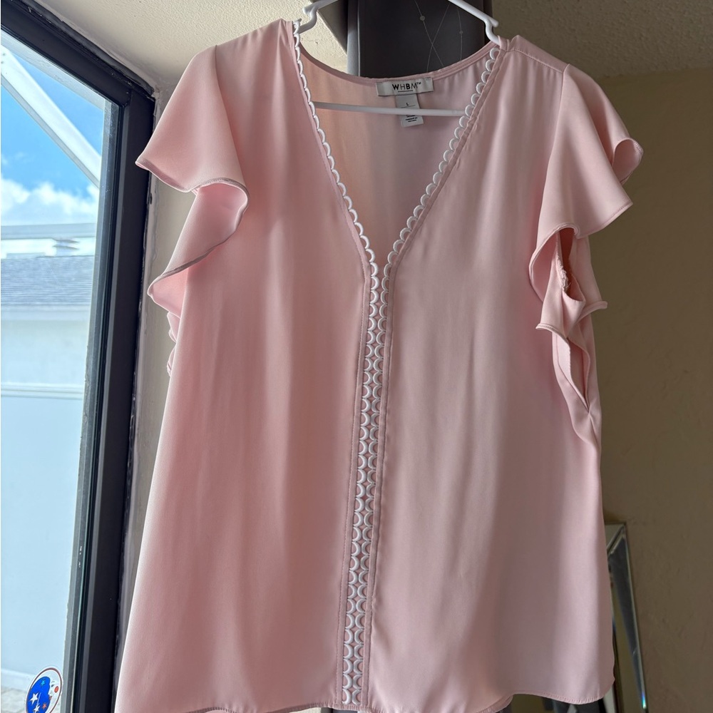 WHBM Pink Ruffle Top - Picture 3 of 4